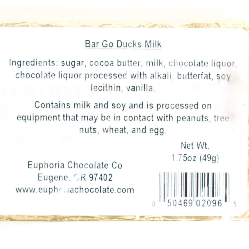 Go Ducks, Euphoria, Chocolate, Food & Beverage, Go Ducks, Milk Chocolate, Bar, 1.75 ounce, 76146